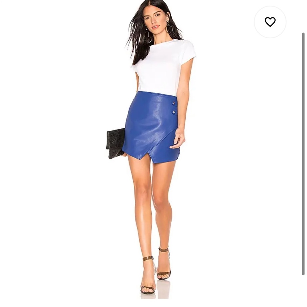 BLANKNYC blue leather skirt